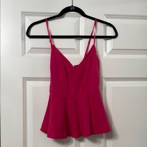 Vibrant Pink Peplum Bustier Camisole